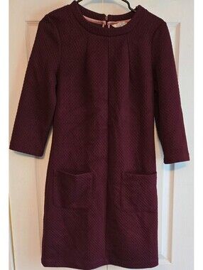 Boden Quilted Burgundy Abigail Jacquard Tunic Dress Sz 6r